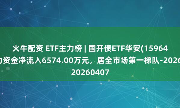 火牛配资 ETF主力榜 | 国开债ETF华安(159649)主力资金净流入6574.00万元,居全市场第一梯队-20260407
