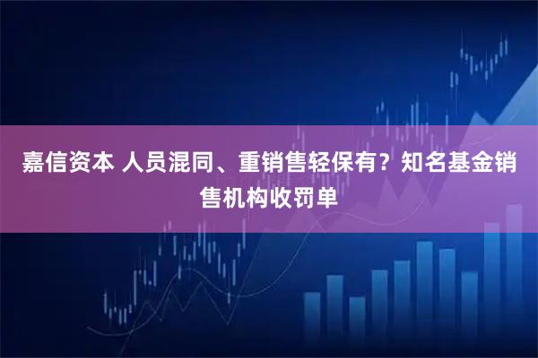 嘉信资本 人员混同、重销售轻保有?知名基金销售机构收罚单